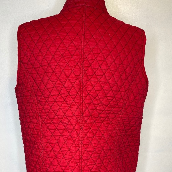 Plaid black and white quilted vest REVERSIBLE red - Picture 5 of 12